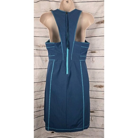 Title Nine Teal Blue Dress 8 Racer Back Golf Outdoor Nimblene Zip Back - Picture 4 of 7